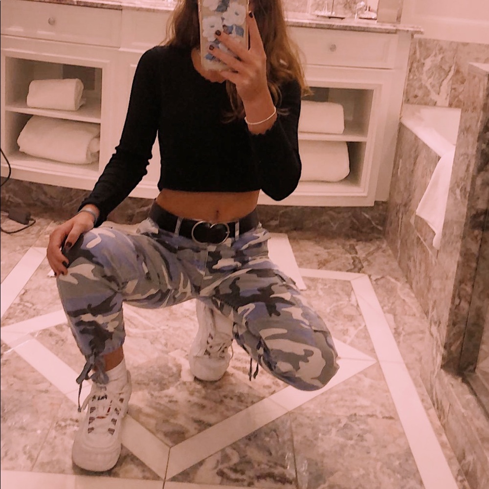 camo cargo pants
